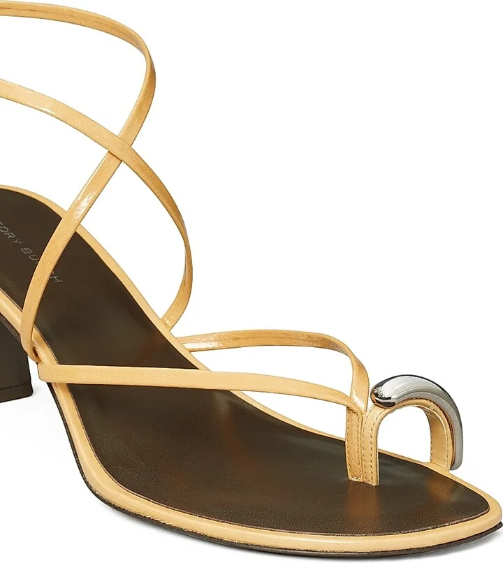 Women's 65MM Strappy Leather Sandals - Cantucci Silver - Size 10 - Image 4