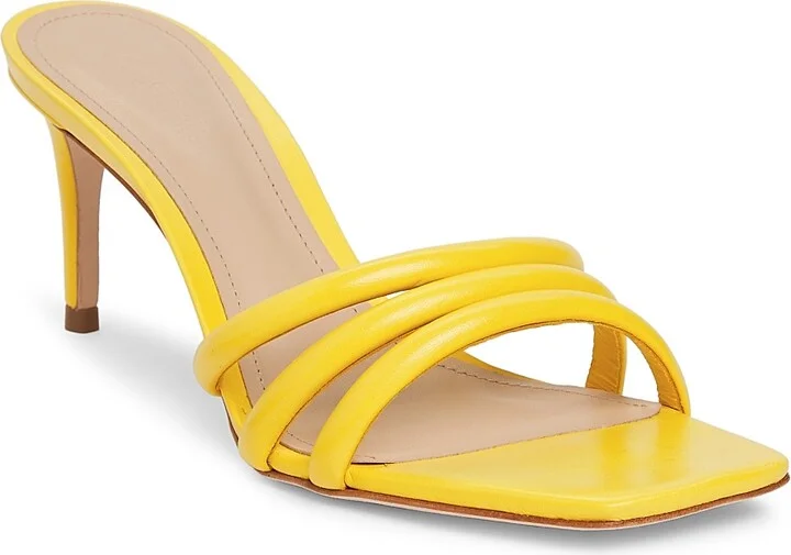 Women's 70MM Leather Mules - Bright Yellow - Size 6.5 - Image 2