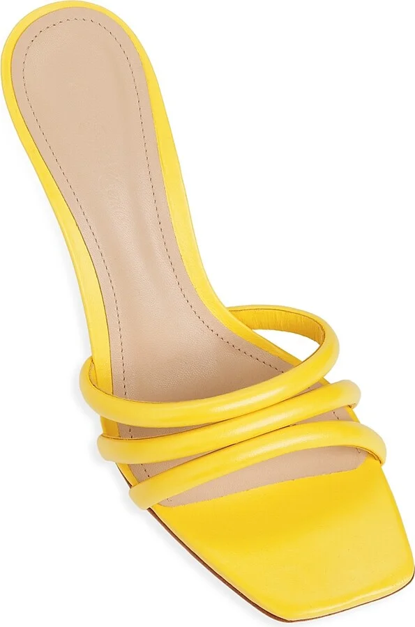 Women's 70MM Leather Mules - Bright Yellow - Size 6.5 - Image 4