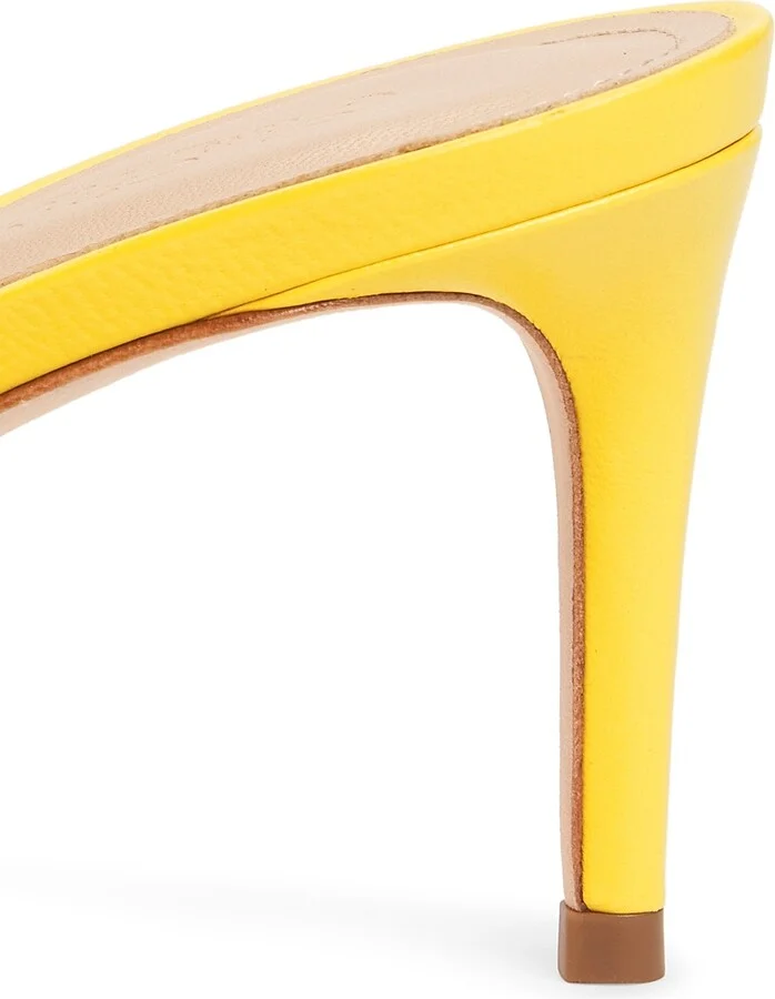 Women's 70MM Leather Mules - Bright Yellow - Size 6.5 - Image 5
