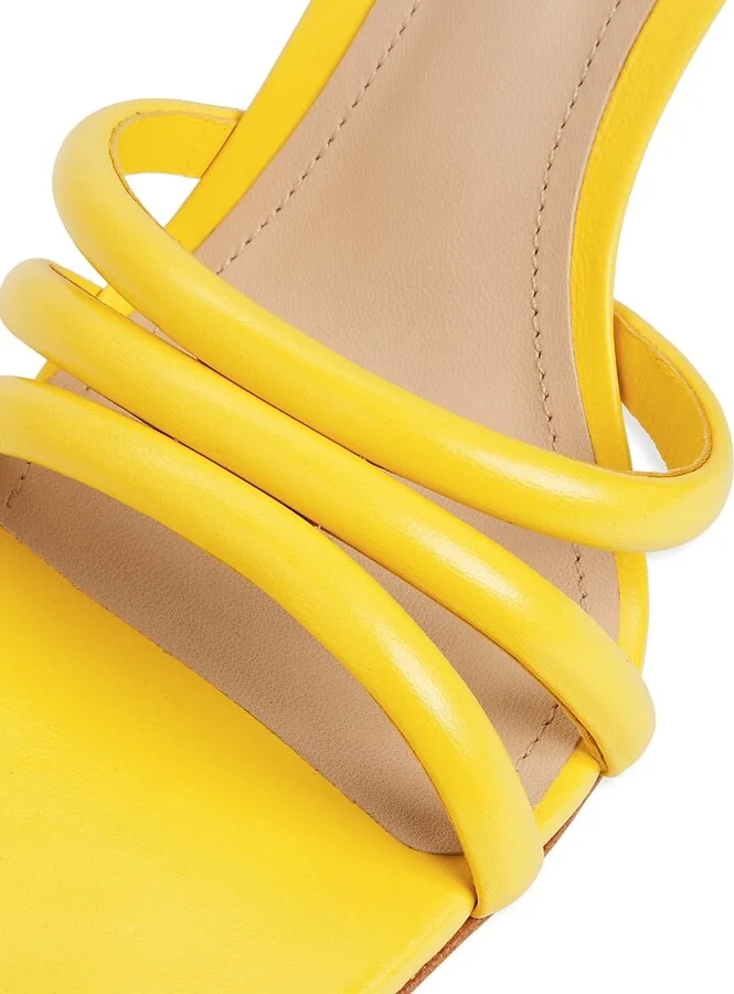 Women's 70MM Leather Mules - Bright Yellow - Size 6.5 - Image 6