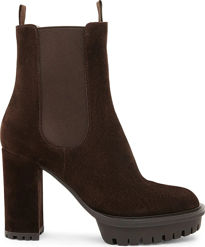 Women's 70MM Suede Chelsea Boots - Moka - Size 5