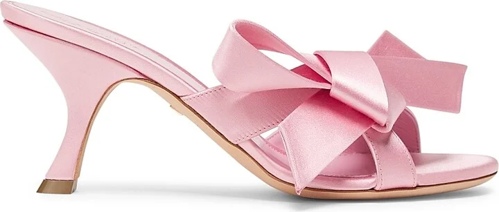 Women's 75MM Bow-Detailed Satin Sandals - Pink - Size 6.5