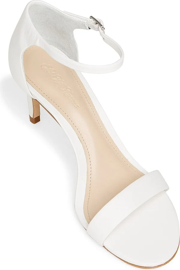 Women's 75MM Leather Ankle-Wrap Sandals - White - Size 5.5 - Image 4