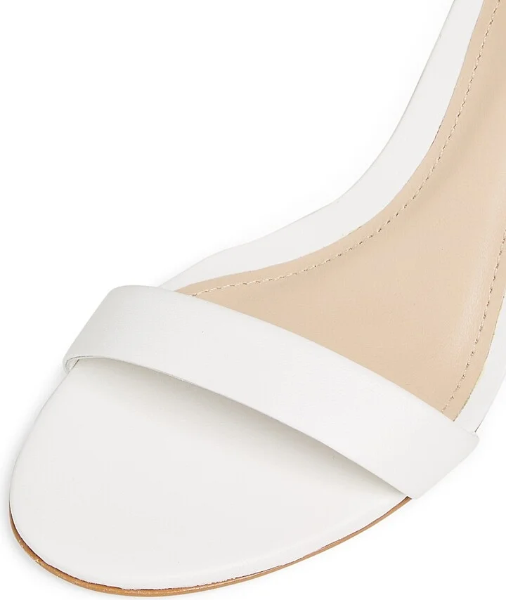 Women's 75MM Leather Ankle-Wrap Sandals - White - Size 5.5 - Image 6