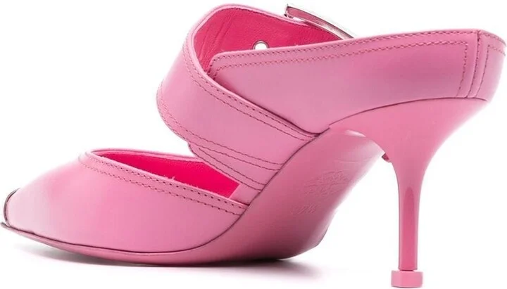 Women's 75Mm Metallic Toe-Cap Detail Mules - Image 2
