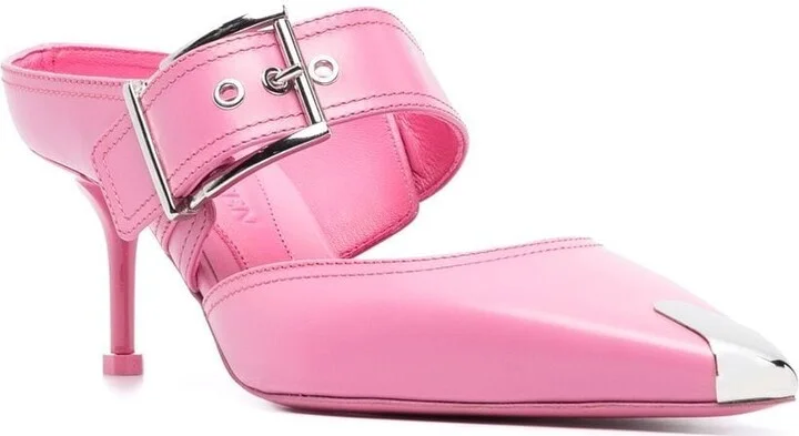 Women's 75Mm Metallic Toe-Cap Detail Mules - Image 3