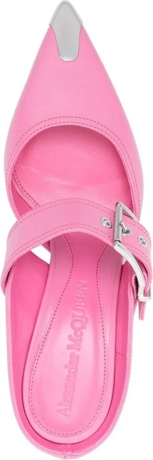Women's 75Mm Metallic Toe-Cap Detail Mules - Image 4