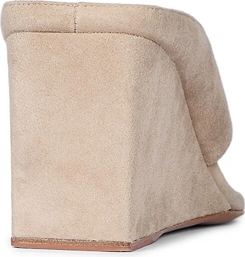 Women's 75MM Slip-On Suede Wedge Sandals - Grege - Size 6 - Image 4