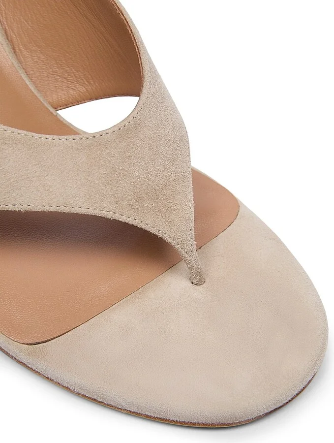 Women's 75MM Slip-On Suede Wedge Sandals - Grege - Size 6 - Image 6