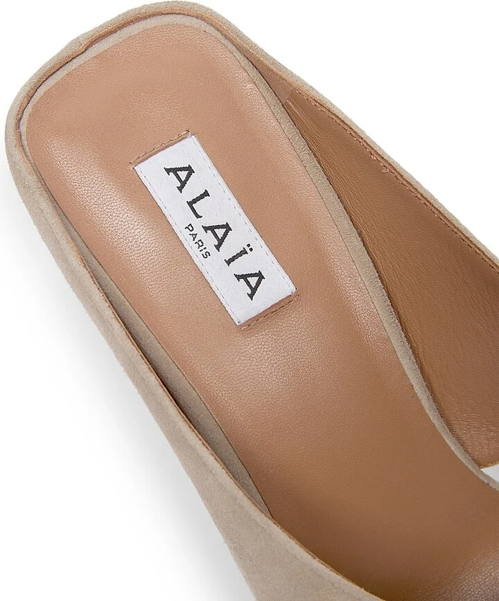 Women's 75MM Slip-On Suede Wedge Sandals - Grege - Size 6 - Image 7