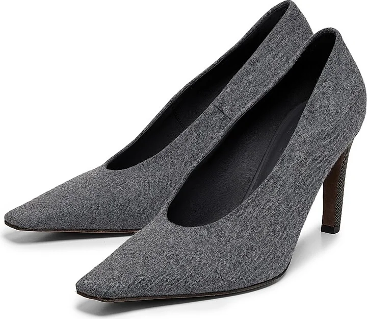 Women's 75MM Virgin Wool Pumps - Mid Grey - Size 6 - Image 2