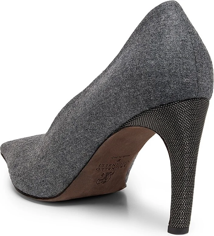 Women's 75MM Virgin Wool Pumps - Mid Grey - Size 6 - Image 3