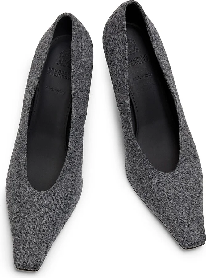 Women's 75MM Virgin Wool Pumps - Mid Grey - Size 6 - Image 4