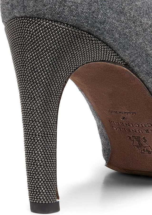 Women's 75MM Virgin Wool Pumps - Mid Grey - Size 6 - Image 5