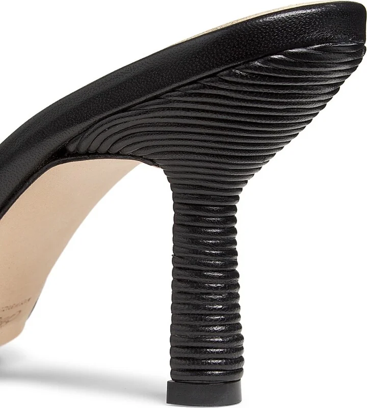 Women's 80MM Leather Mules - Black - Size 7.5 - Image 6