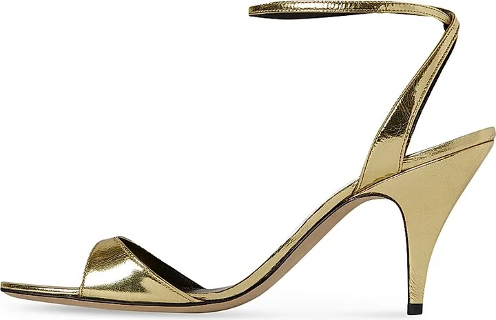 Women's 80MM Metallic Leather Sandals - Gold - Size 9 - Image 3