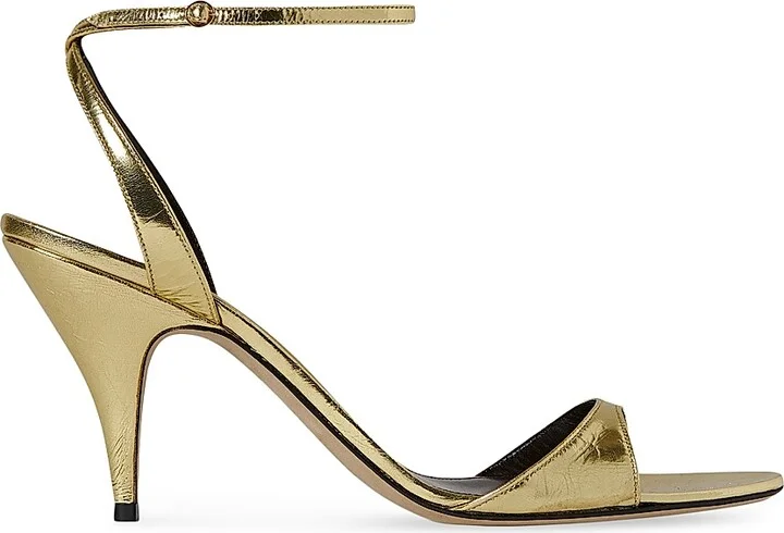 Women's 80MM Metallic Leather Sandals - Gold - Size 9