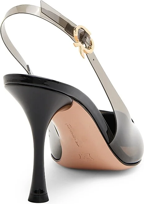 Women's 85MM Cap-Toe Slingback Pumps - Fume Black - Size 6 - Image 3