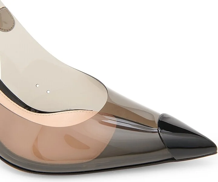 Women's 85MM Cap-Toe Slingback Pumps - Fume Black - Size 6 - Image 4