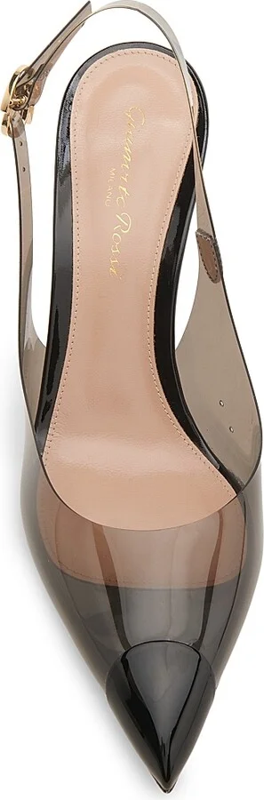 Women's 85MM Cap-Toe Slingback Pumps - Fume Black - Size 6 - Image 5