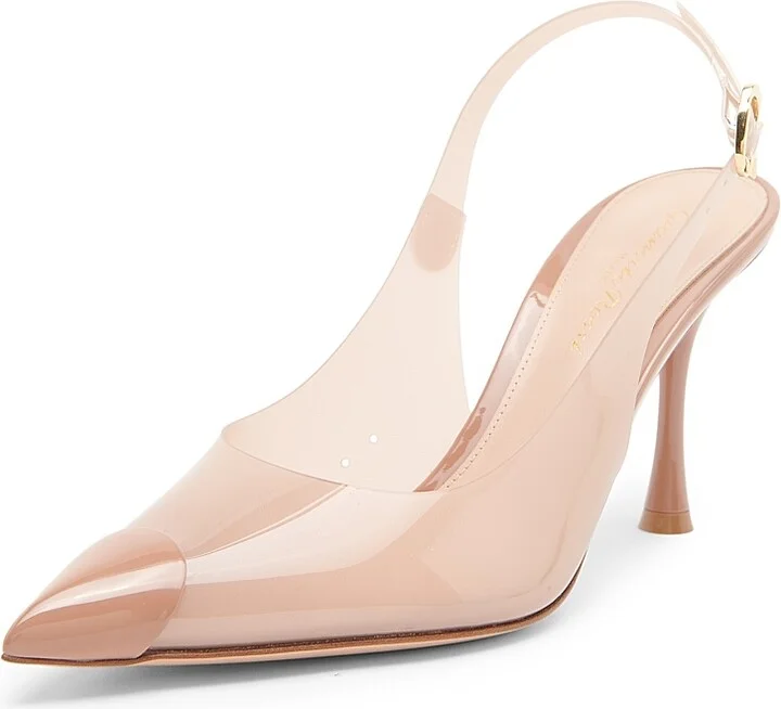 Women's 85MM Cap-Toe Slingback Pumps - Fume Black - Size 6 - Image 6