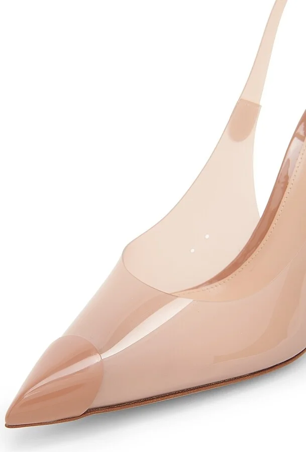Women's 85MM Cap-Toe Slingback Pumps - Fume Black - Size 6 - Image 9