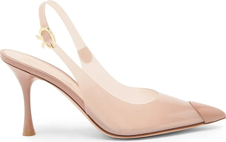 Women's 85MM Cap-Toe Slingback Pumps - Fume Black - Size 6 - Image 10