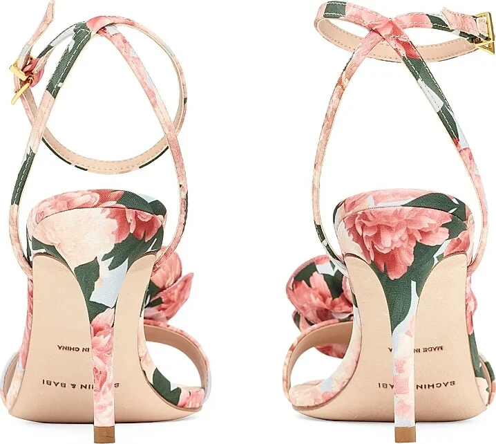 Women's 85MM Chelsea Rose Faille Sandals - Peach Peonies - Size 6 - Image 2
