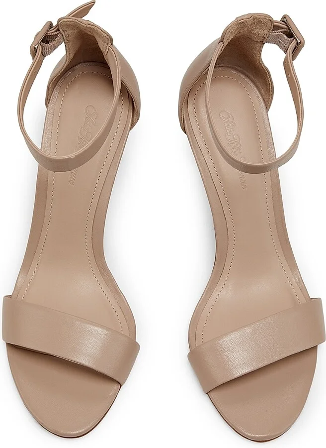 Women's 85MM Leather Ankle-Strap Sandals - Beige - Size 5 - Image 4