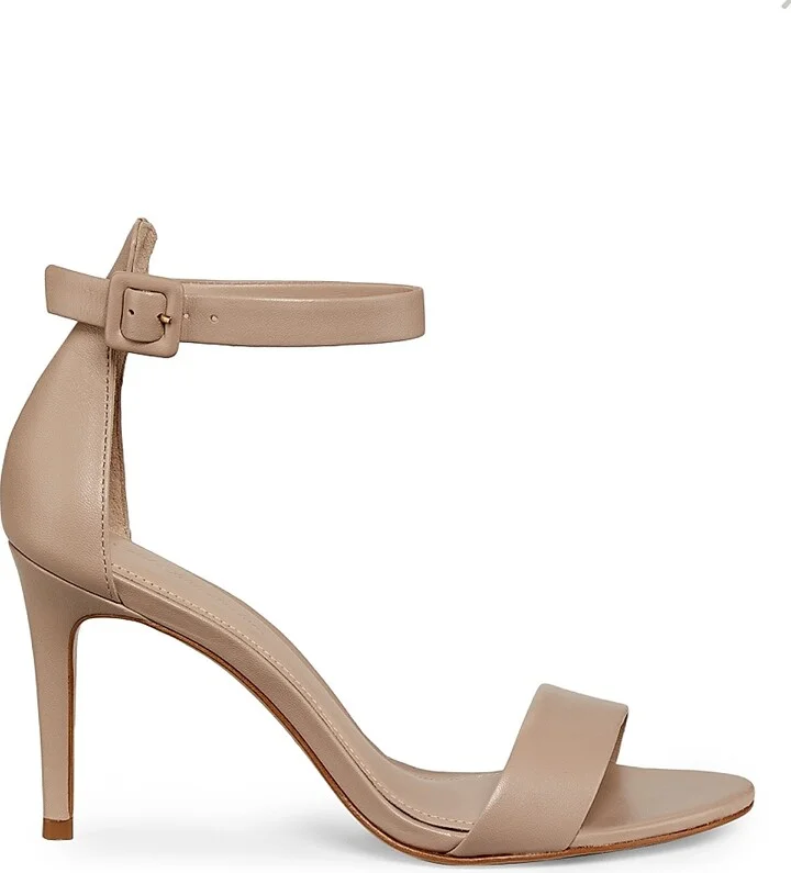 Women's 85MM Leather Ankle-Strap Sandals - Beige - Size 5