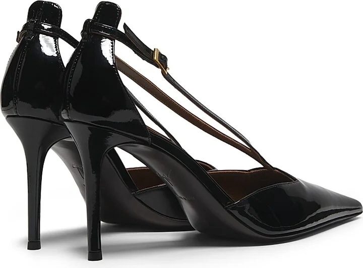 Women's 85MM Patent Leather Pumps - Nero Oro - Size 5 - Image 3