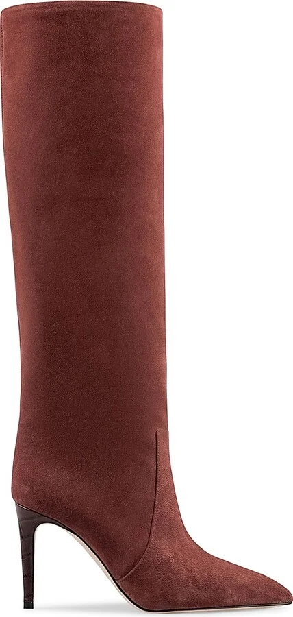 Women's 85MM Suede Knee-High Stiletto Boots - Sigaro - Size 5 - Image 2