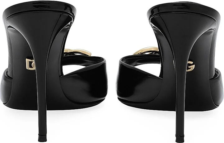 Women's 90MM Leather Logo Mules - Black - Size 6 - Image 3