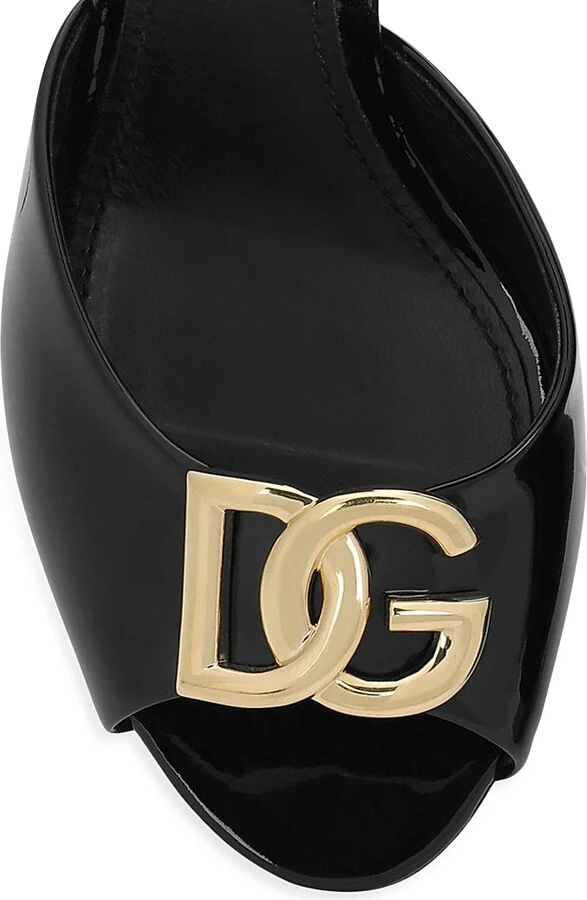 Women's 90MM Leather Logo Mules - Black - Size 6 - Image 4