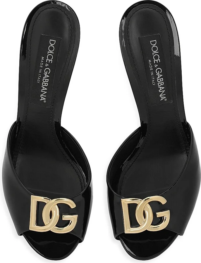 Women's 90MM Leather Logo Mules - Black - Size 6 - Image 5