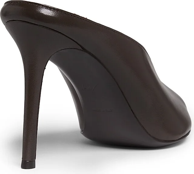 Women's 90MM Leather Peep-Toe Mules - Muse Ebano - Size 6 - Image 3