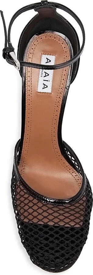 Women's 90MM Mesh & Leather Pumps - Noir - Size 5 - Image 5