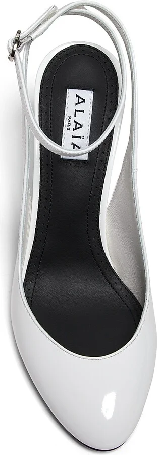 Women's 90MM Patent Leather Pumps - Blanc Optique - Size 6 - Image 4