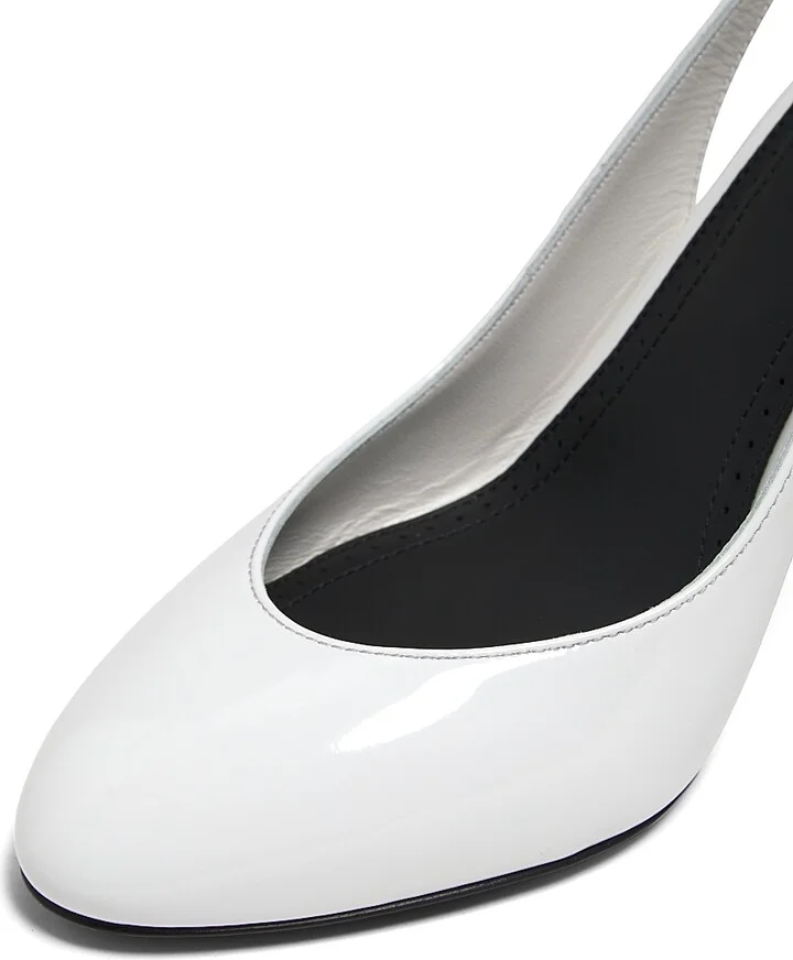Women's 90MM Patent Leather Pumps - Blanc Optique - Size 6 - Image 5