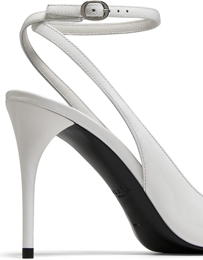 Women's 90MM Patent Leather Pumps - Blanc Optique - Size 6 - Image 6