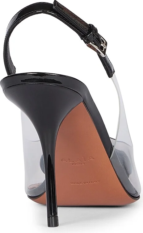 Women's 90MM PVC & Patent Leather Pumps - Noir - Size 6 - Image 3