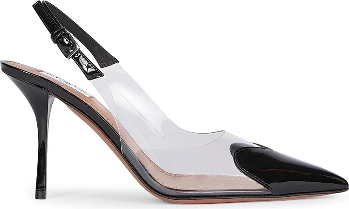 Women's 90MM PVC & Patent Leather Pumps - Noir - Size 6
