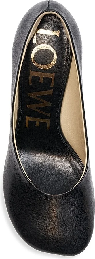 Women's 90MM Square-Toe Leather Pumps - Black - Size 5 - Image 5