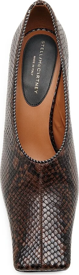 Women's 95MM Snakeskin Printed Pumps - Coffee - Size 5 - Image 4
