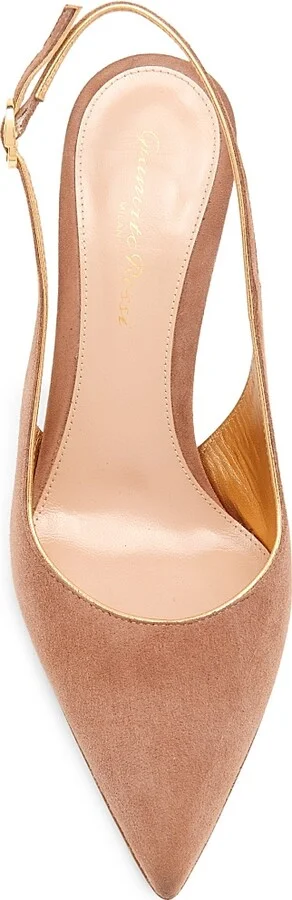 Women's 95MM Suede Slingback Pumps - Praline Mekong - Size 5 - Image 4