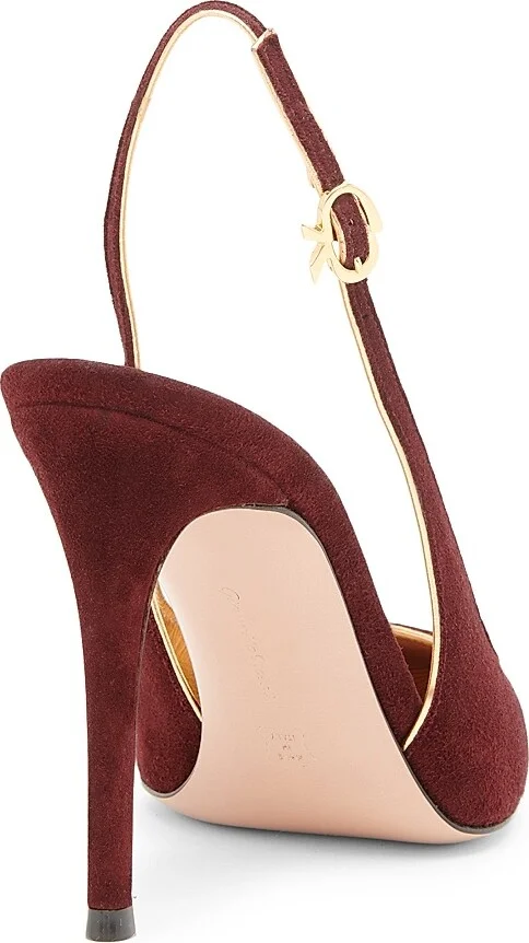 Women's 95MM Suede Slingback Pumps - Praline Mekong - Size 5 - Image 7