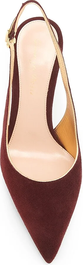 Women's 95MM Suede Slingback Pumps - Praline Mekong - Size 5 - Image 8