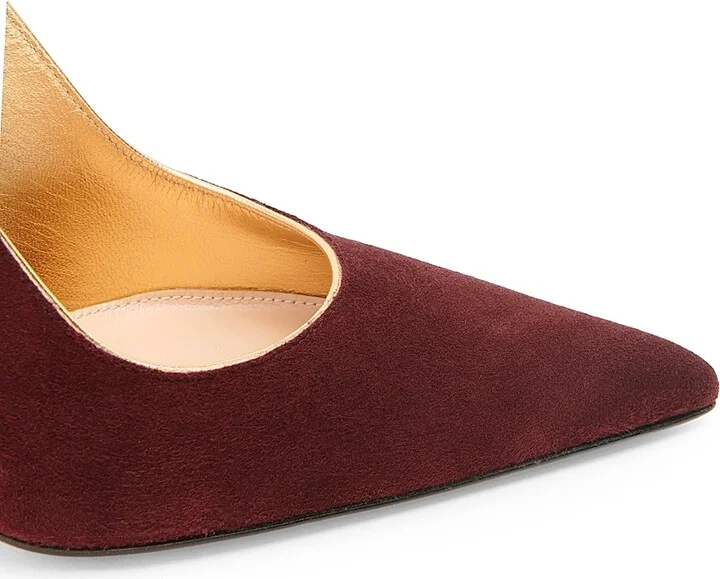 Women's 95MM Suede Slingback Pumps - Praline Mekong - Size 5 - Image 9