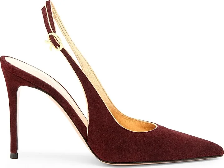 Women's 95MM Suede Slingback Pumps - Praline Mekong - Size 5 - Image 10